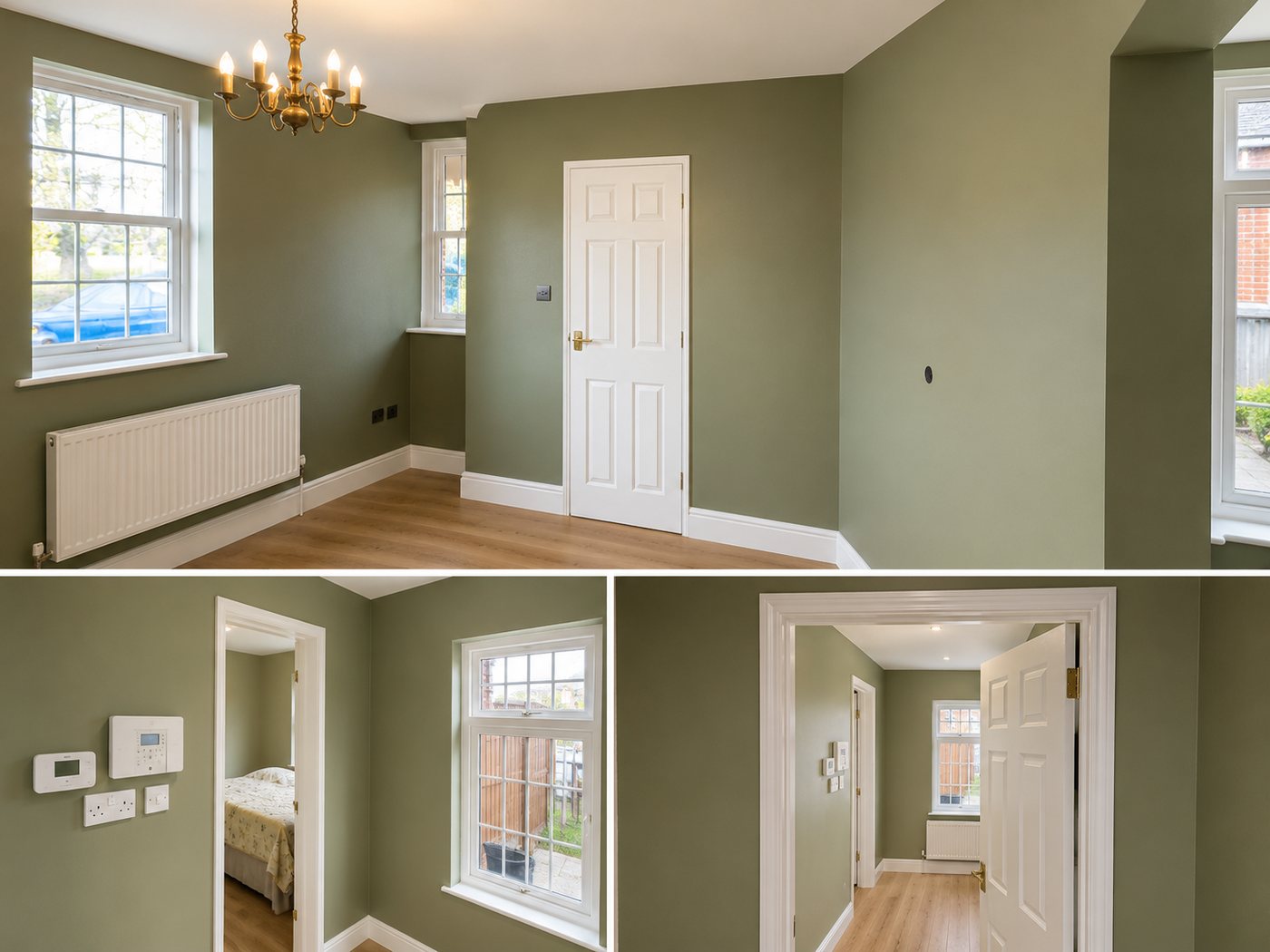 Freshly decorated empty rooms ready for new tenants, Leicester